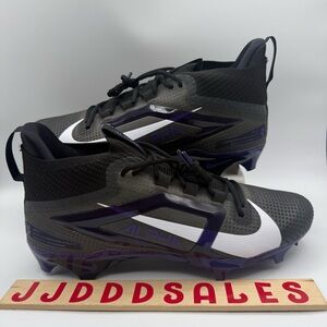 Nike Alpha Menace Elite 4 Football Cleats Black Purple FZ7701-005 Men’s 13.5